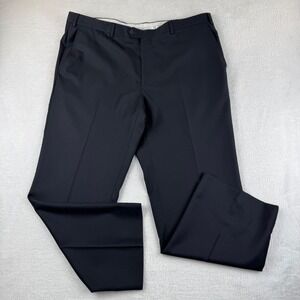 Santorelli Romeo Dress Pants Mens 42 Navy Blue Luxury Serge Virgin Wool Italy